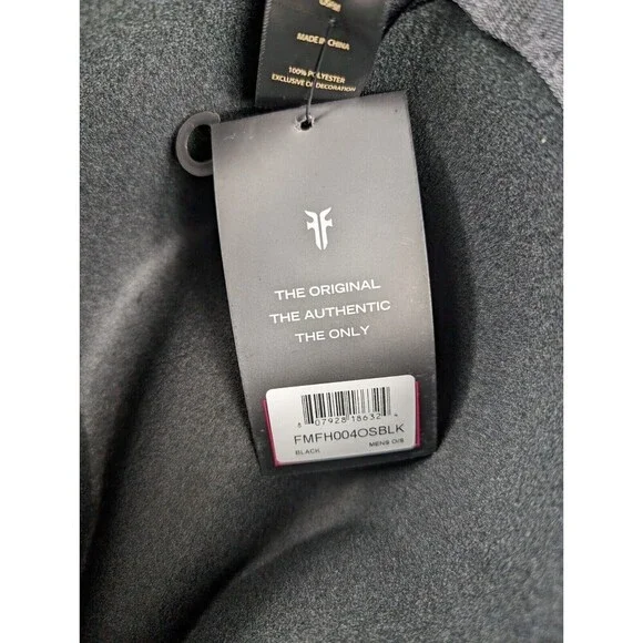 FRYE Fedora Felt Braided Band Hat Wide Brim Festival Men's One Size Black NWT - Picture 4 of 9